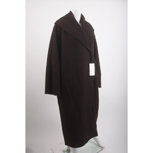 Massimo Dutti Limited Edition Womans Long Wool Coat Size M Brown 6468/555 NWT - Picture 2 of 6